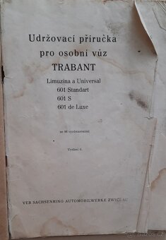 Trabant 601 – údržbová příručka (1968, čeština) - 2