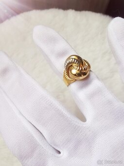 Luxusní prsten ze žlutého, růžového a bílého zlata 18K - 2