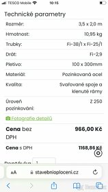 Stavební plot 3500x2000 oka 10x26,včetně přísl. - 2