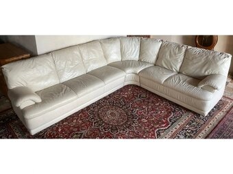 Moderní rohová kožená sedací souprava, 2663 - 2