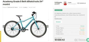 Dětské nové kolo Academy Grande 5 Belt 24" - 2
