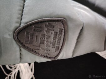 Dámská šedozelená bunda s kapucí velikost l - 2