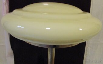 Stolní lampa art deco, mosaz, funkční, žluté sklo - 2