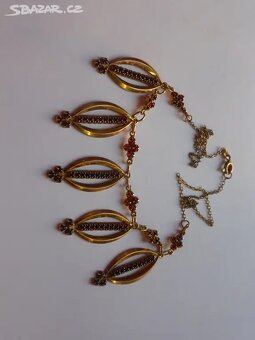 Granatovy Nahrdelnik Stríbro - 2