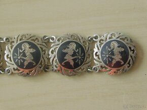 Originální starožitný náramek na ruku stříbro / Siam - 2