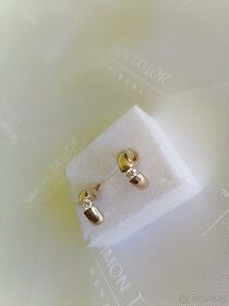 Zlaté luxusní náušnice kreolové s diamanty 0,35ct - 2