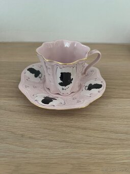 Prodám růžový porcelán hrneček s podšálkem Mozart - 2