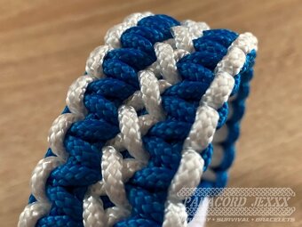 PARACORD náramek (19 cm) blue - white - 2