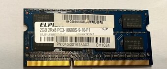 Prodám 2x DDR3 SO-DIMM paměti do NTB - 2