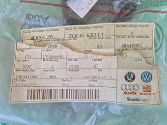 folie krycí pod střešní lištu levá Škoda Felicia 6U0853293 - 2