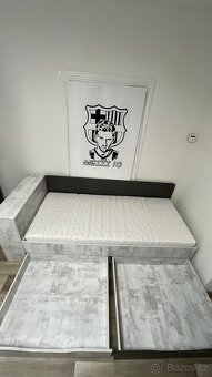 Prodám postel s úložným prostorem 90x200 + matrace - 2