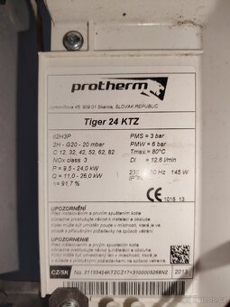 Plynový kotel Protherm Tiger 24, KTZ - 2