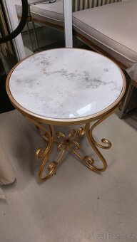 Nový zlatý stolek s mramorem coffe table (jde přetřít) - 2