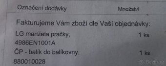Originální těsnění, manžeta, guma 4986EN1001A pro pračku LG - 2