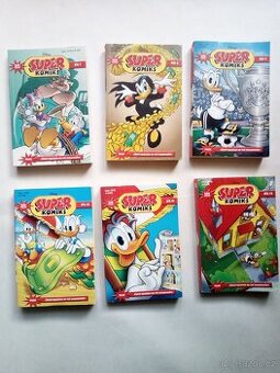 Starý Super komiks 6ks +školní kalendář kačera Donalda 97,98 - 2