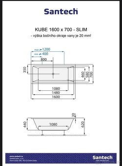 Vana Santech Kube SLIM 160x70 - 2