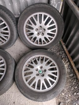 4ks alu disky orig. Škoda 5x100 r16 pneu 205/55 r16 - 2