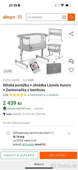 Lionelo - Dětská postýlka 3v1 AURORA šedá - 2