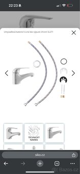 Umyvadlová baterie S-Line bez výpusti chrom SL271 - 2