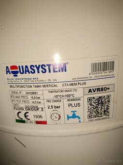 Tlaková nádoba AQUASYSTEM, vertikální - stojatá - 2