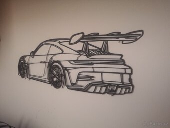 Minimalistické Kovové Nástěnné Umění – Sportovní Auto - 2