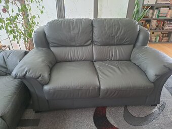 Kožená sedací souprava – 3+2+křeslo+taburet - 2