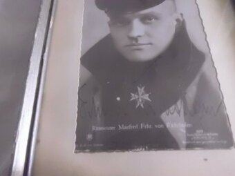 UNIKÁT Podepsaná Pohlednice v Rámu - MANFRED VON RICHTHOFEN - 2