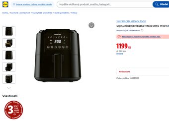 Digitální horkovzdušná fritéza SHFD 1400 C1 nová nepoužitá - 2