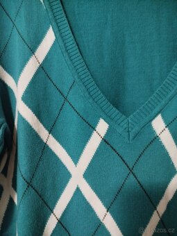 Krásný petrolejový tenký svetr vel.42 - 2