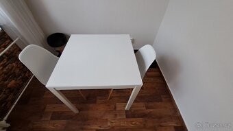 Jídelní stůl bílý - deska 75 x 75 cm - 2