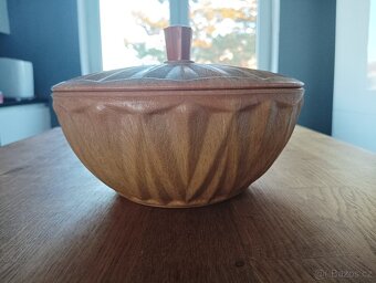 VELKÁ DESIGNOVÁ VINTAGE KUBISTICKÁ BAKELITOVÁ DÓZA - 2