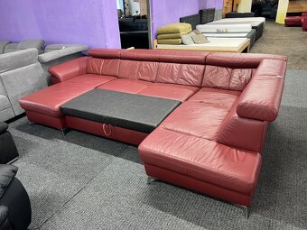 Sedací souprava tvaru U - rozkládací - kůže - zánovní - 2