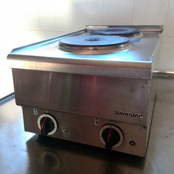 Stolní elektrický sporák dvouplotnový nerezový - 2