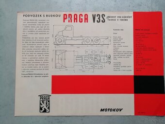 Praga V3S podvozek - prospekt - originál - doprava v ceně - 2