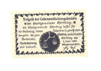 Rakousko, nouzová bankovka 50 h, Sterbing, 1920 - 2