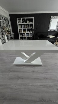 Jídelní stůl 160x89, rozkládací bílý - 2