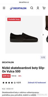 Nízké skateboardové boty Slip-On Vulca 500 vel. 36 - 2