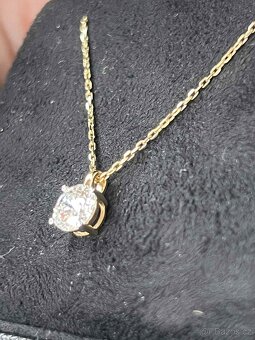 Zlatý 14K náhrdelník s diamantem 1,01 ct - 2