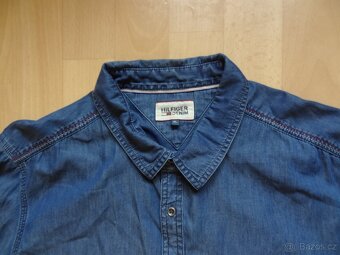 pánská Hilfiger Denim tm.modrá košile plátno, dl.ruk,ba L-XL - 2