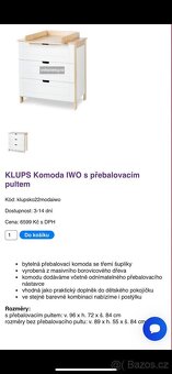 Přebalovací pult/komoda z masivu - 2