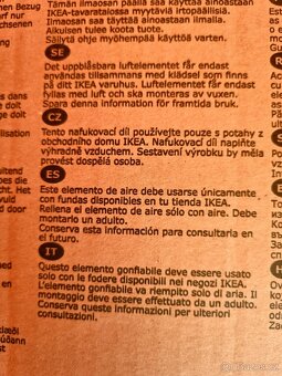 Nafukovací taburetka - náplň Sagosten Ikea - 2