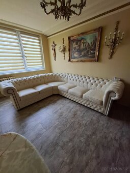 Kožená sedací souprava styl Chesterfield - 2