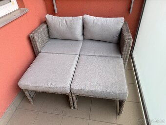 Zahradní sestava OLEA, polyratan, šeda/písková (5 dílů) - 2