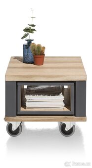 Konferenční stolek Jardin – antracit, přírodní dekor - 2