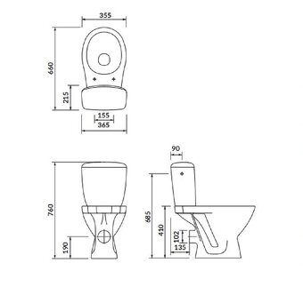 NOVĚ WC KOMBI KASKADA 206 010 3/6 SEDÁTKO PP - 2