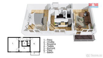 Prodej bytu 2+1, 53 m², Náchod, ul. Pražská - 2