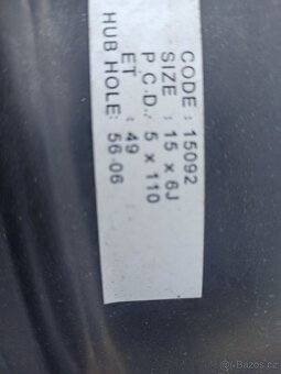 OPEL 5X110X65, 6JX15 ET49-OCELOVÉ DISKY - 2