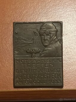 Originální N.S.K.K odznak motoristického srazu v roce 1933 - 2