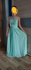 Společenské šaty v barvě mint - 2