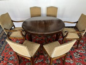 Stůl a šest židlí gerstl okolo roku 1920 - originál. - 2